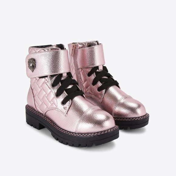 NEW! Kurt Geiger London Kensington Strap Leather Pink Metallic Boots - Size 6 - Picture 5 of 12